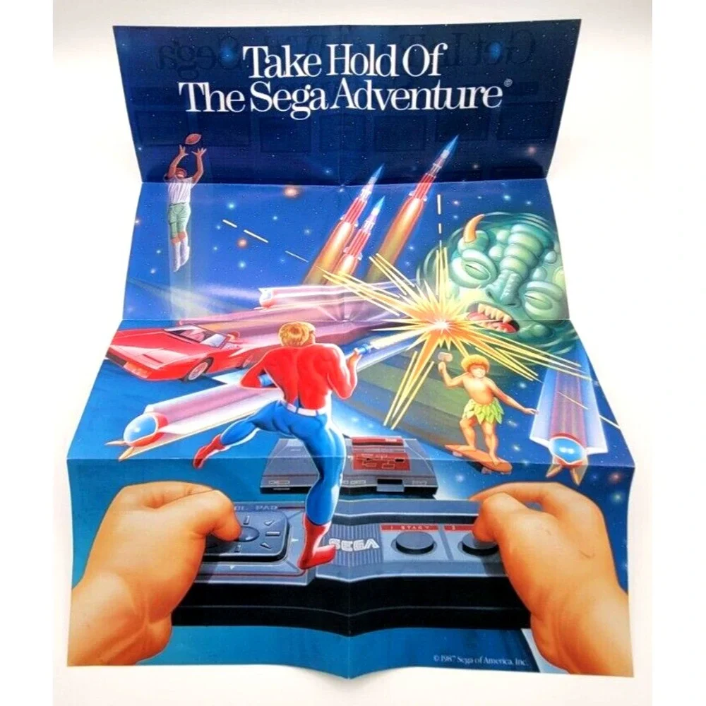 SEGA MASTER SYSTEM DOUBLE SIDED POSTER TAKE HOLD OF THE SEGA ADVENTURE
